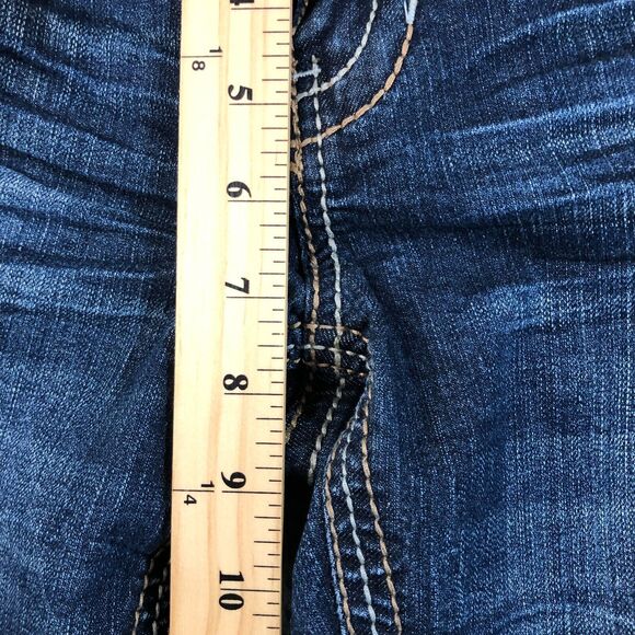 Ariya Jeans Womens 13/14 Blue Flare Leg Distressed Grunge Preppy Denim Outdoor - Picture 9 of 10